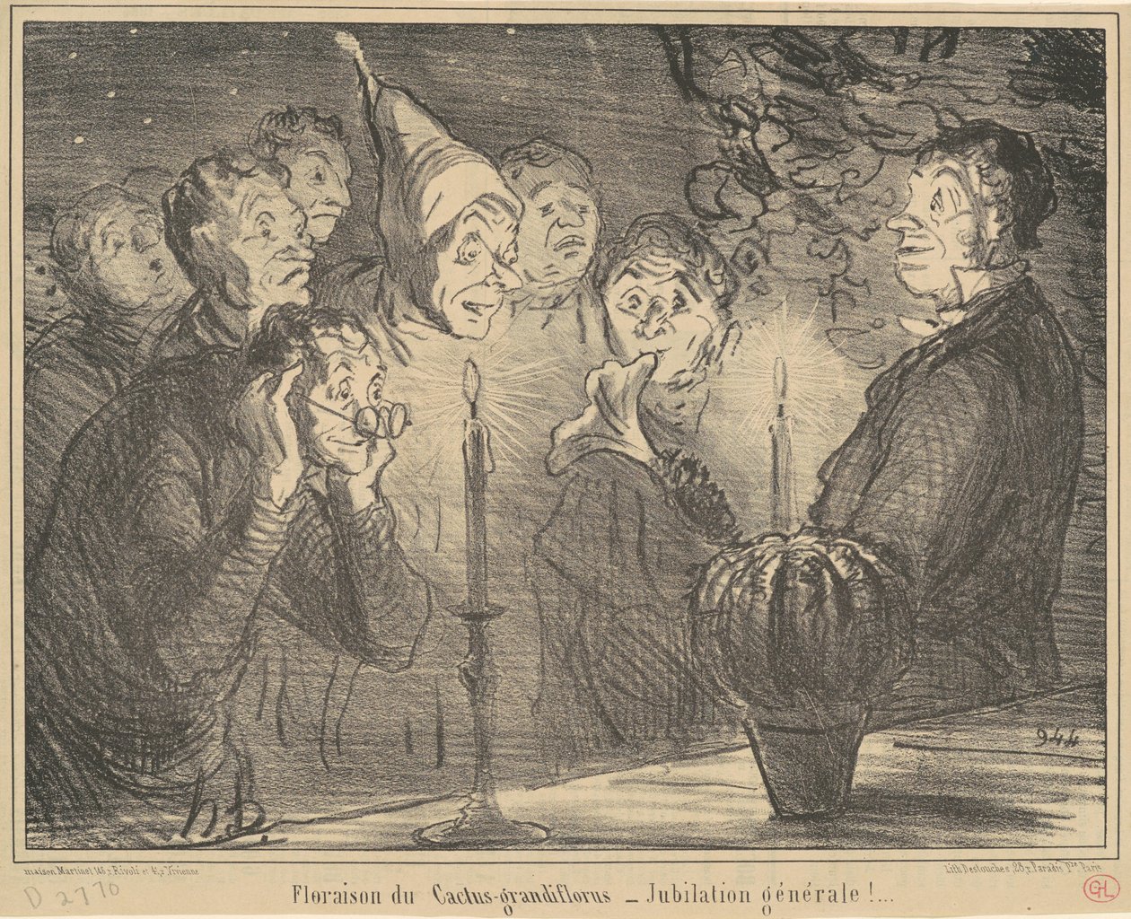 Floração do Cactus-grandiflorus... de Honoré Daumier