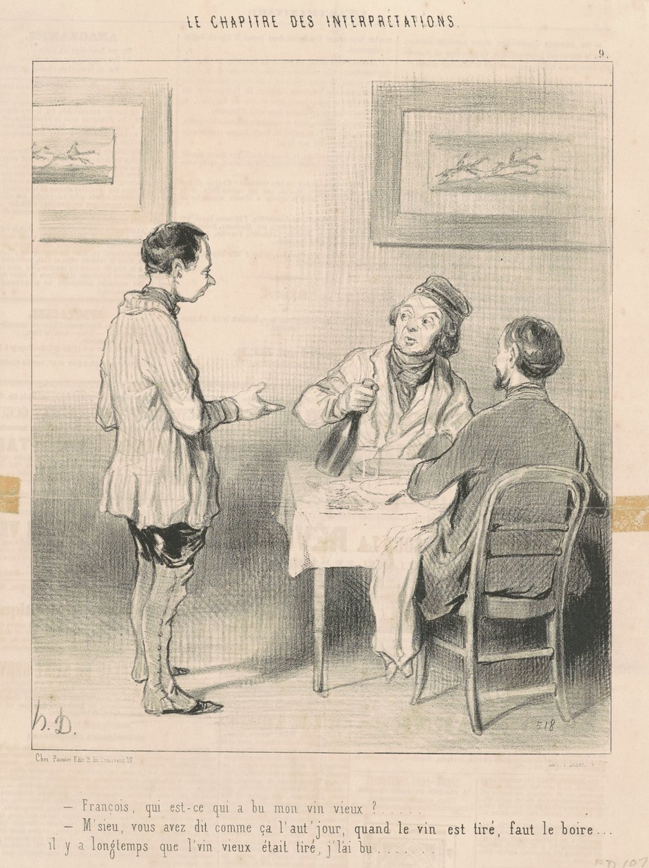 François, que bebeu meu vinho... de Honoré Daumier