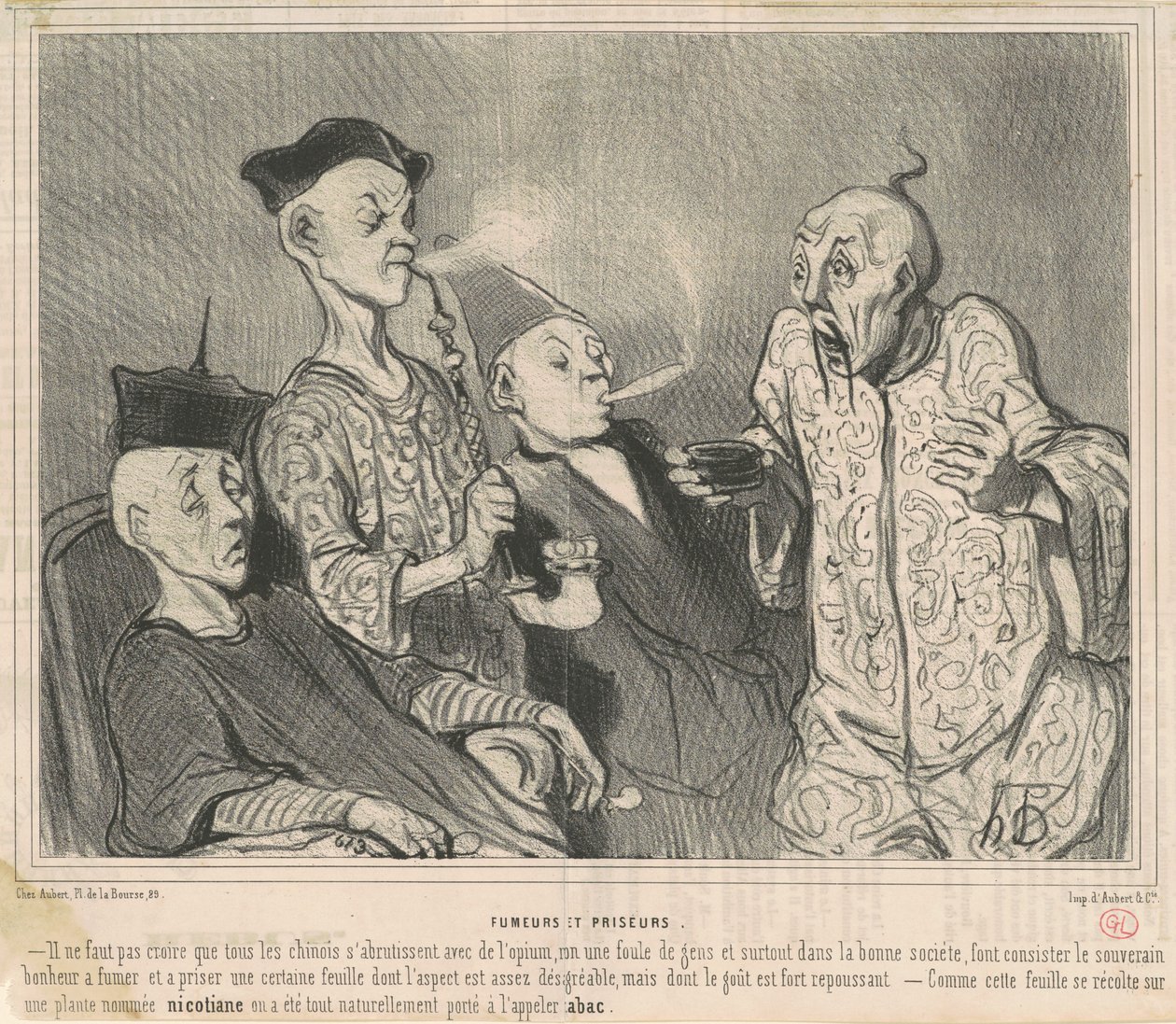 Fumadores e snuffers de Honoré Daumier