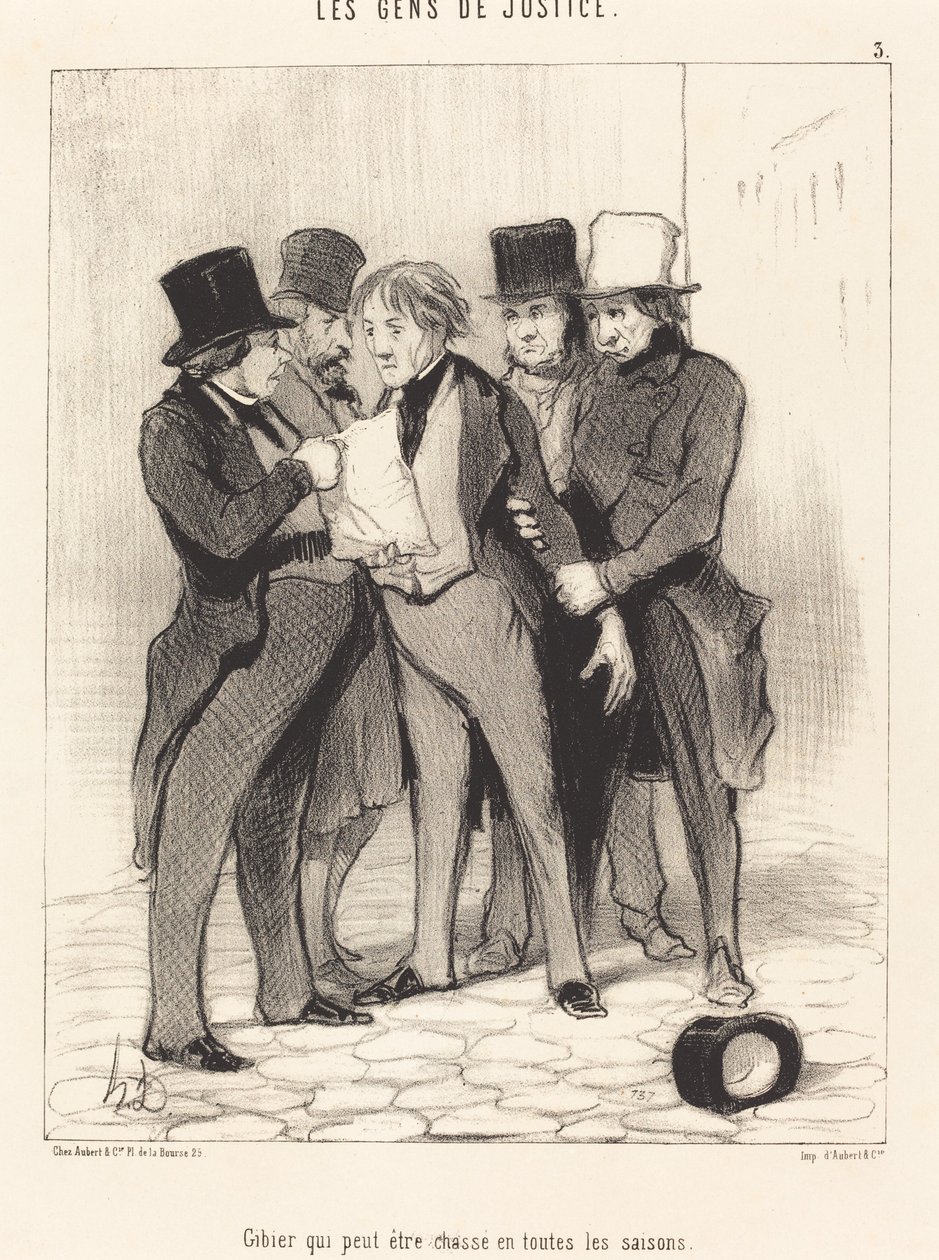 Jogo que pode ser caçado em todas as estações de Honoré Daumier