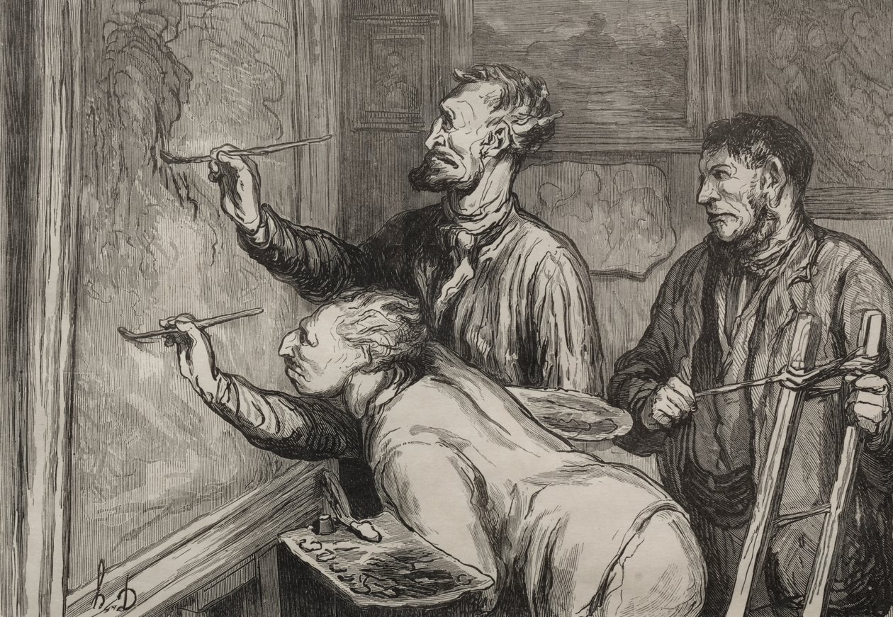 Dando o último toque de Honoré Daumier