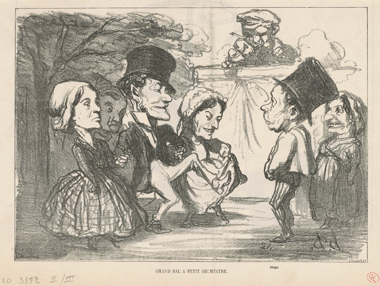 Grande baile com pequena orquestra... (reto); Uma parceria geral (voltar) de Honoré Daumier