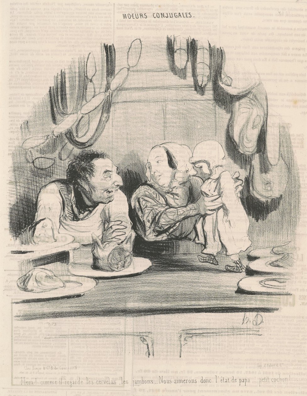 Eh! enquanto ele olha para as cervelas... de Honoré Daumier