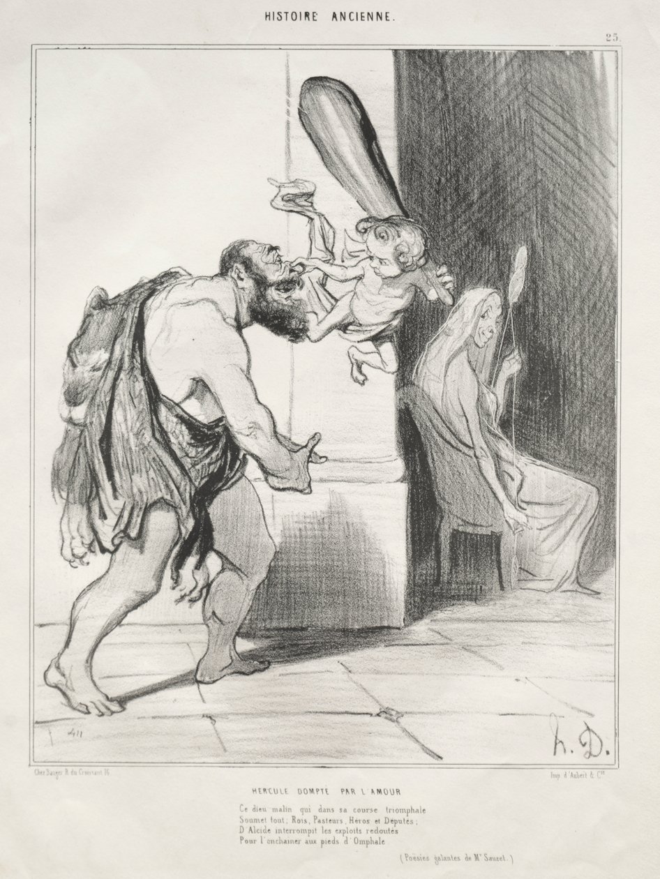 Hércules domado pelo amor de Honoré Daumier