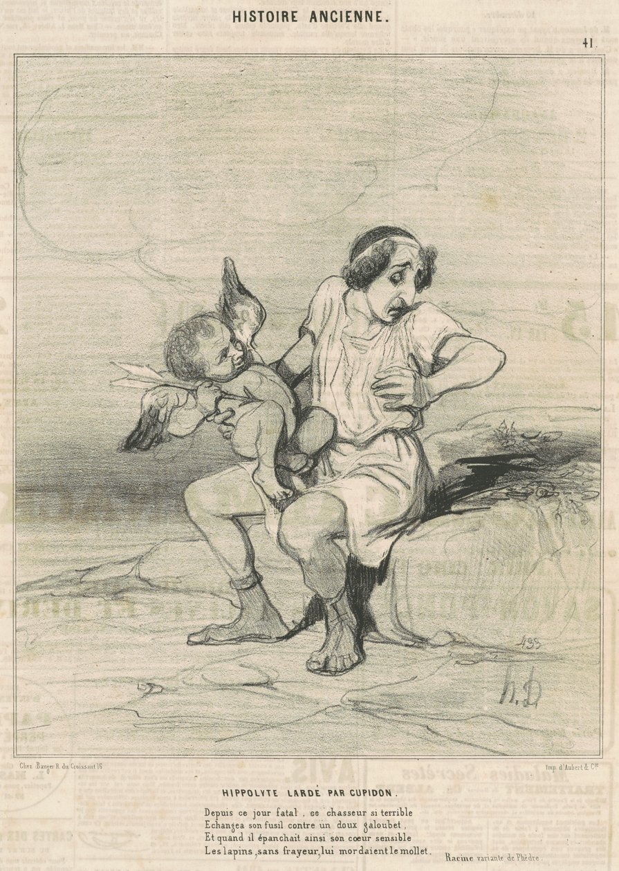 Hipólito banhado por Cupido de Honoré Daumier
