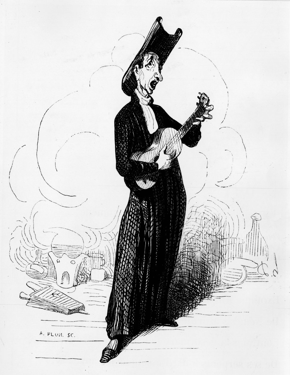 Desenho humorístico de Mathieu Joseph Bonaventure Orfila (1787-1853) (gravura) de Honoré Daumier