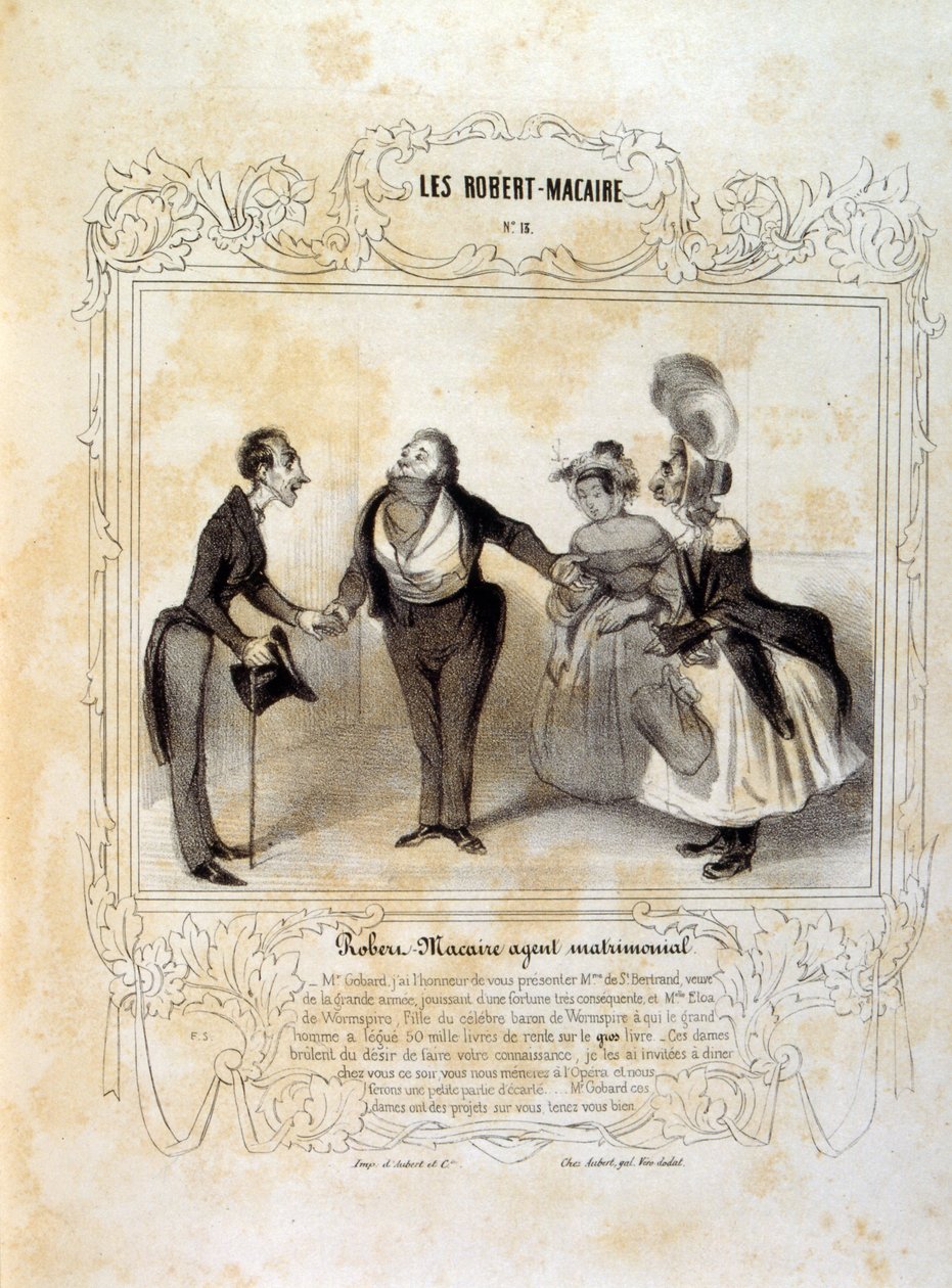 Ideias e lendas de Philipon sob o título Les Cent e Robert Macaire de Honoré Daumier