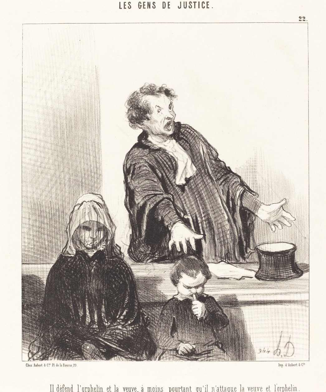 Ele defende o órfão e a viúva, a menos que... de Honoré Daumier