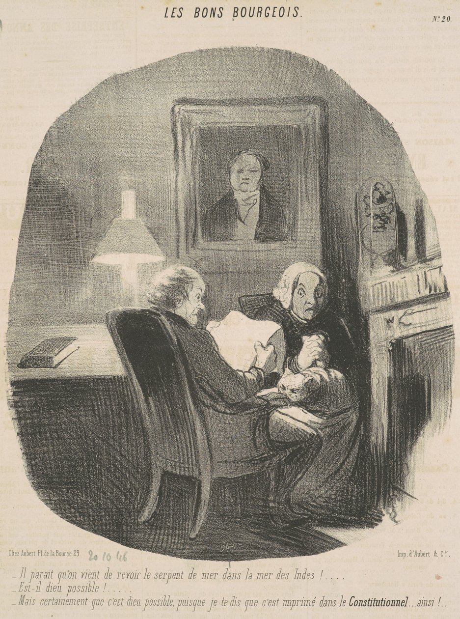 Parece que acabamos de ver a serpente do mar novamente... de Honoré Daumier
