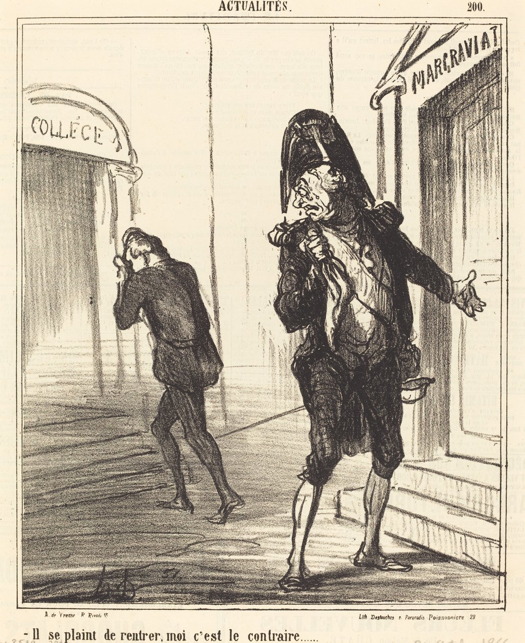 Ele reclama de voltar para casa... de Honoré Daumier