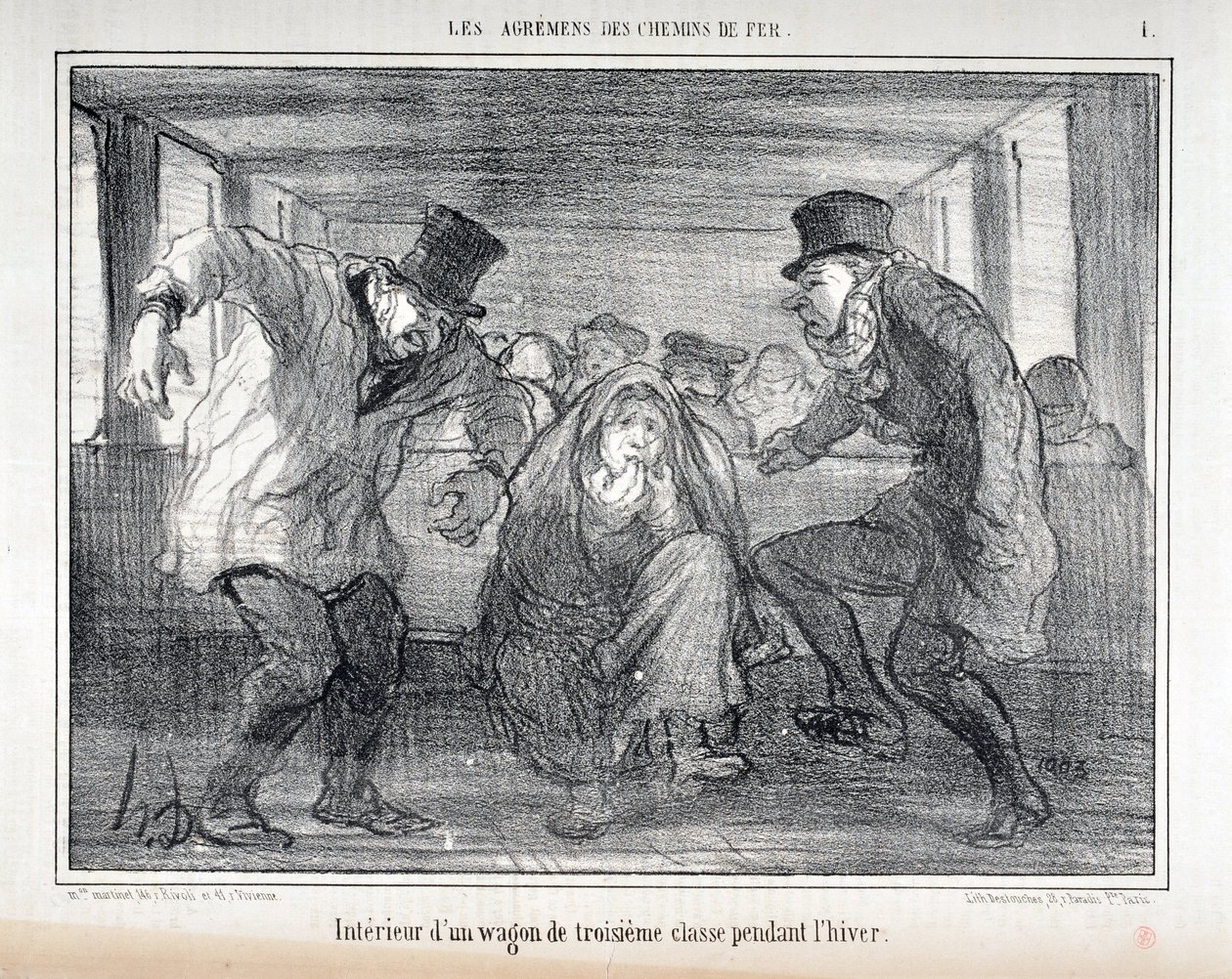 Ilustração para a série "Les Agrements des Chemin de fer". de Honoré Daumier