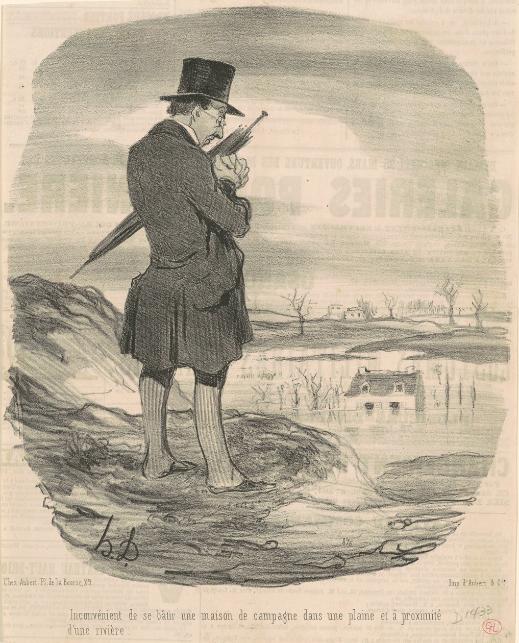 Desvantagem de construir uma casa de campo... de Honoré Daumier