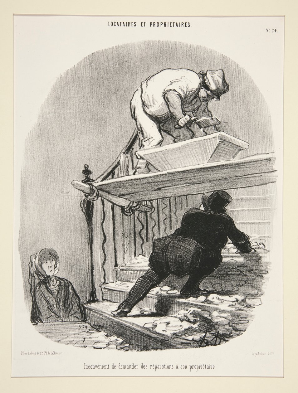 Inconveniência de pedir reparos ao seu senhorio, aos inquilinos e proprietários de Honoré Daumier