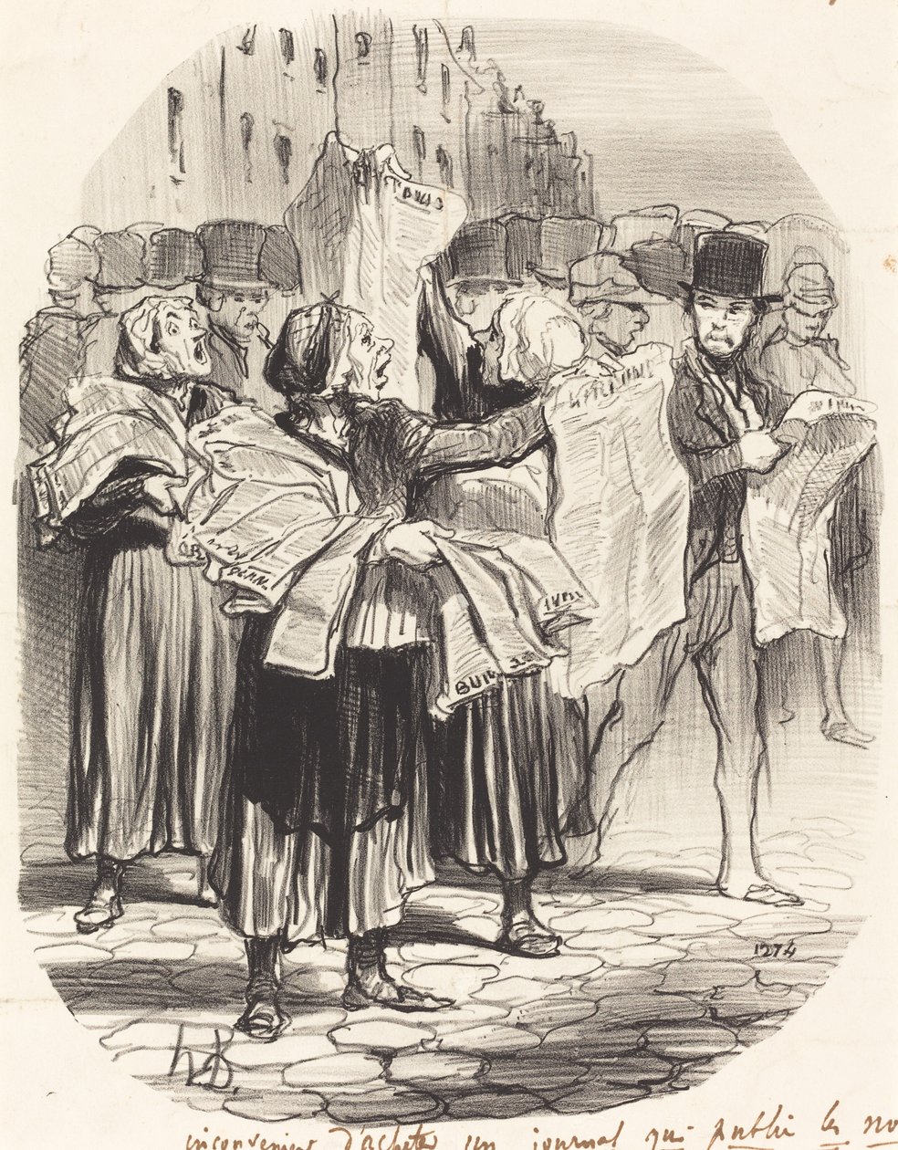 Desvantagem de comprar um jornal... de Honoré Daumier