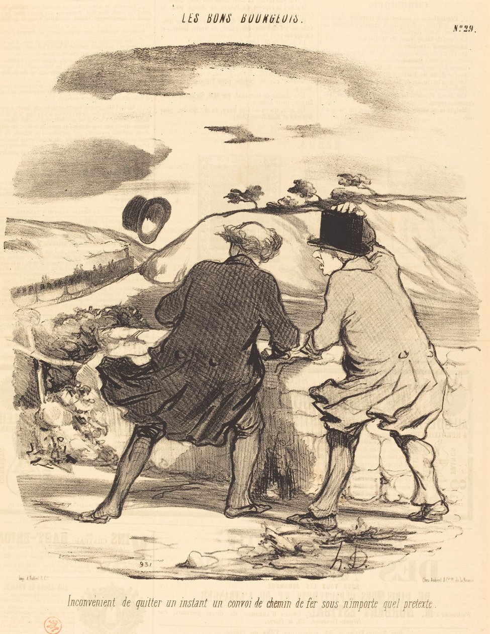 Desvantagem de sair... de um comboio ferroviário... de Honoré Daumier