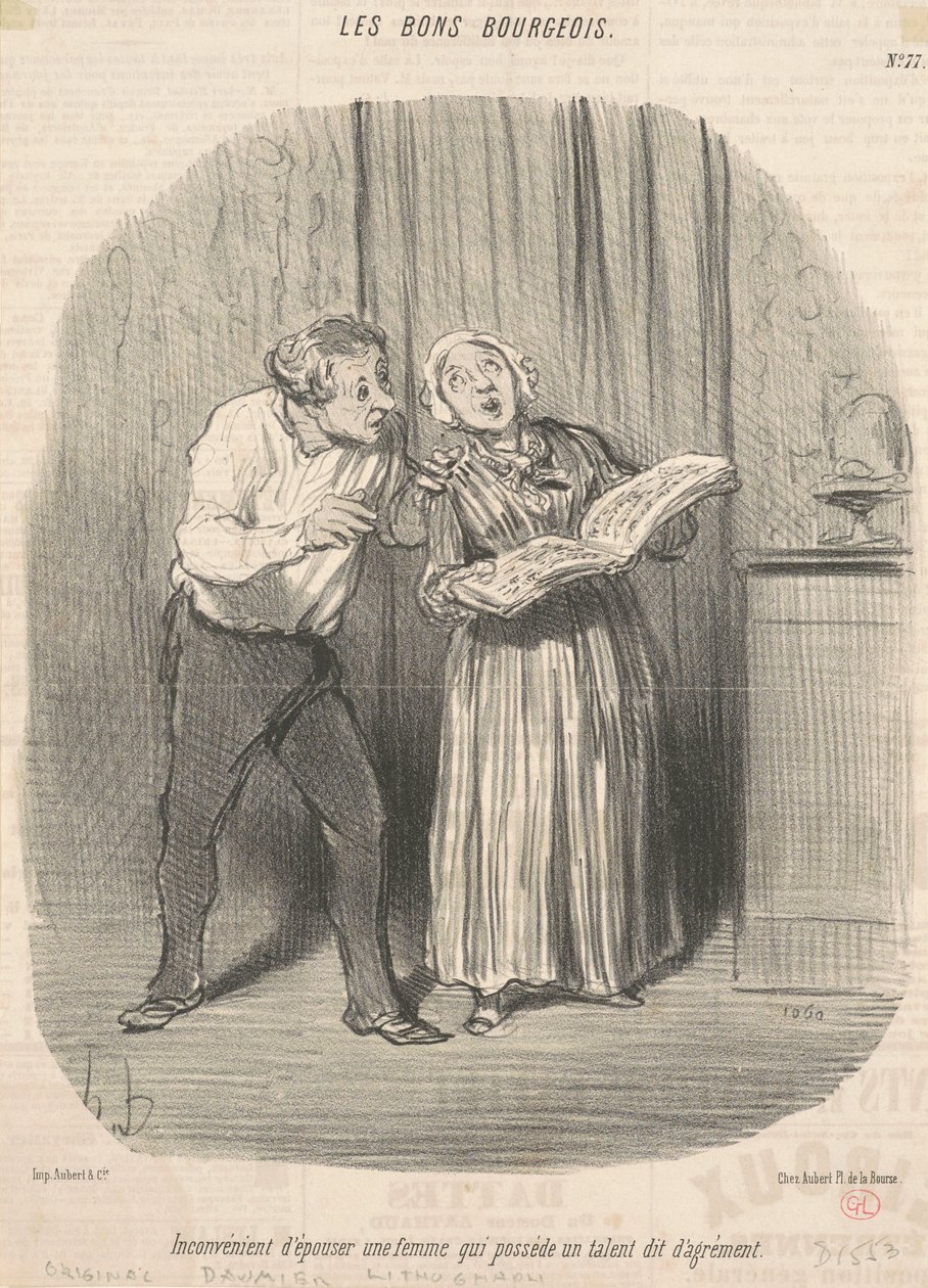 Desvantagem de se casar com uma mulher que tem talento para o prazer de Honoré Daumier