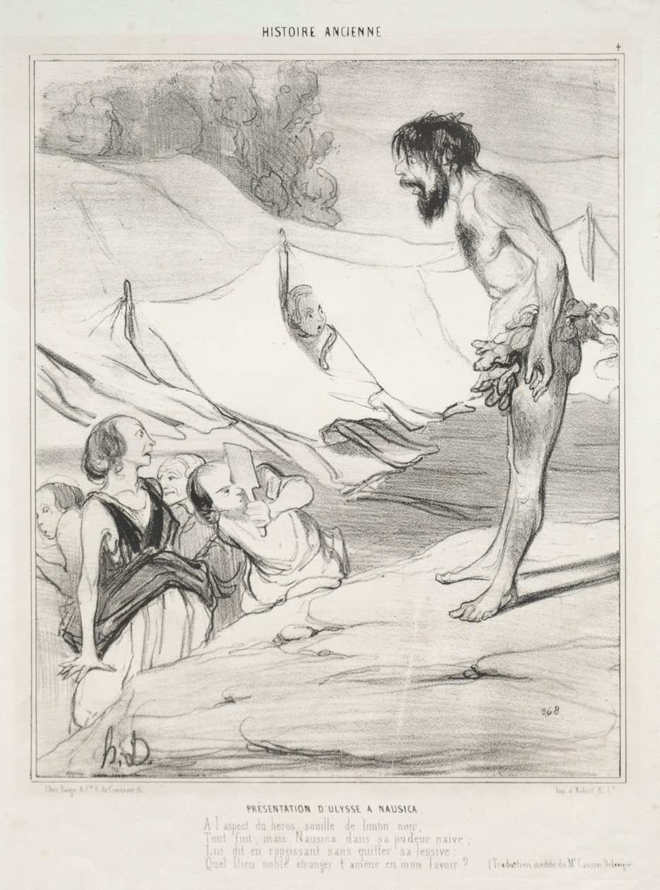 Apresentação de Ulisses à Nausica de Honoré Daumier