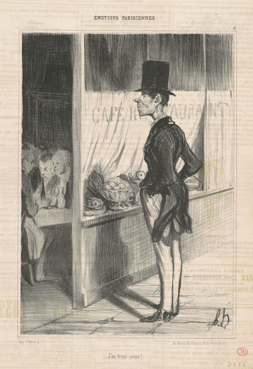 eu tenho três centavos de Honoré Daumier