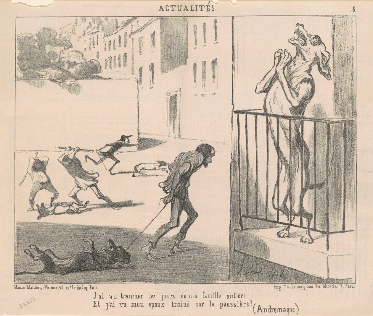 Eu vi os dias da minha família cortados... de Honoré Daumier