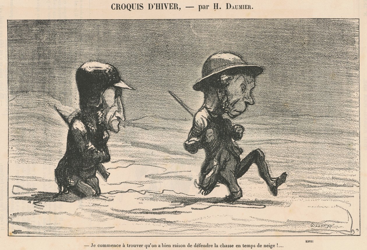 Estou começando a encontrar ... em tempo de neve! ... de Honoré Daumier