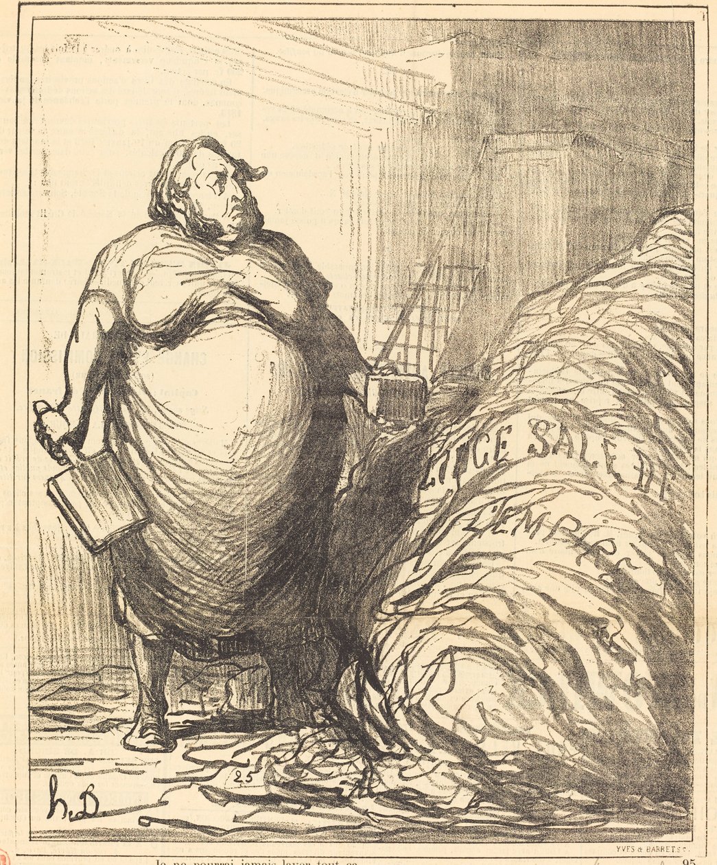 Eu nunca posso lavar tudo de Honoré Daumier