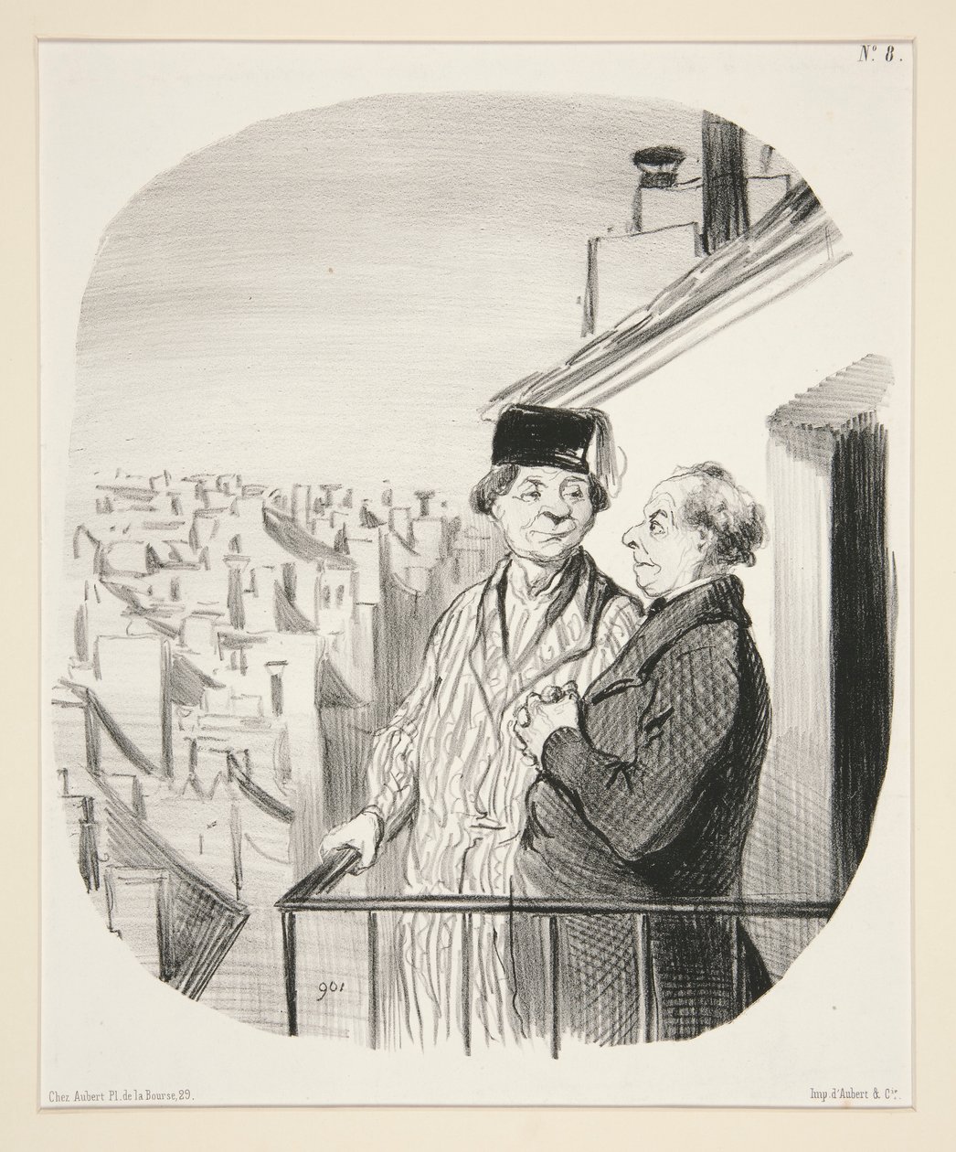 estou alojado um pouco alto de Honoré Daumier