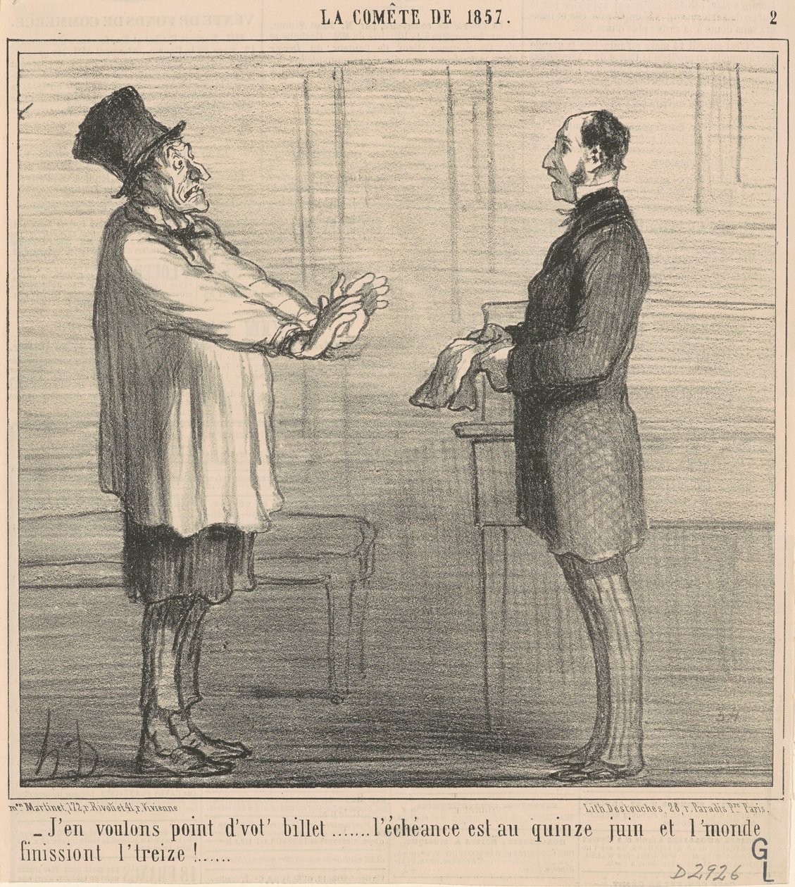Eu não quero o seu bilhete... de Honoré Daumier