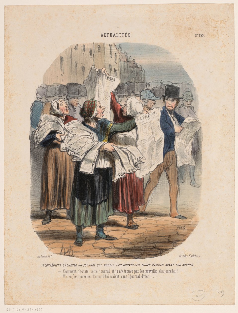 Vendedores de jornais Atualidades (título da série) Atualidades (título da série no objeto) de Honoré Daumier