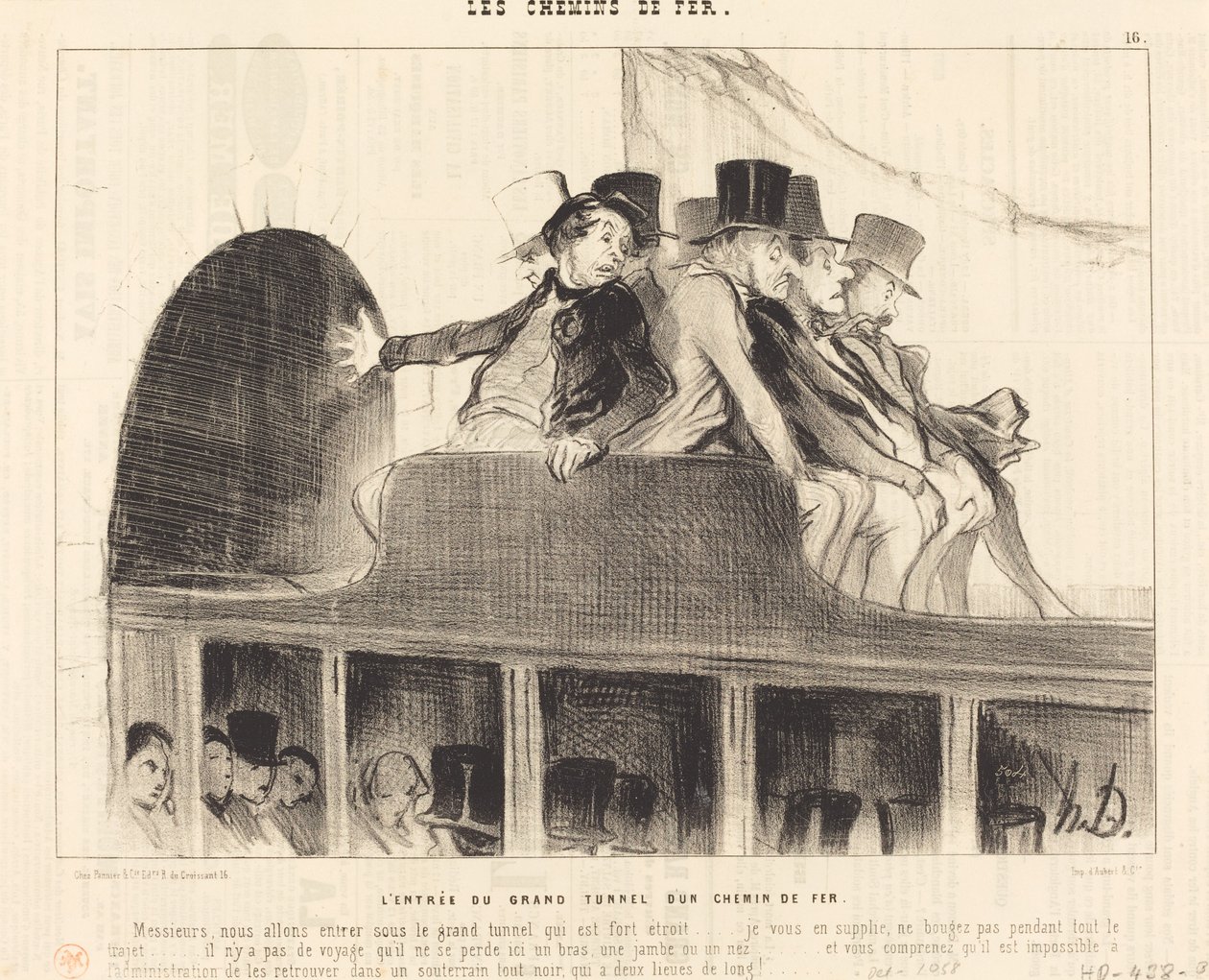 A entrada para o grande túnel de uma ferrovia de Honoré Daumier