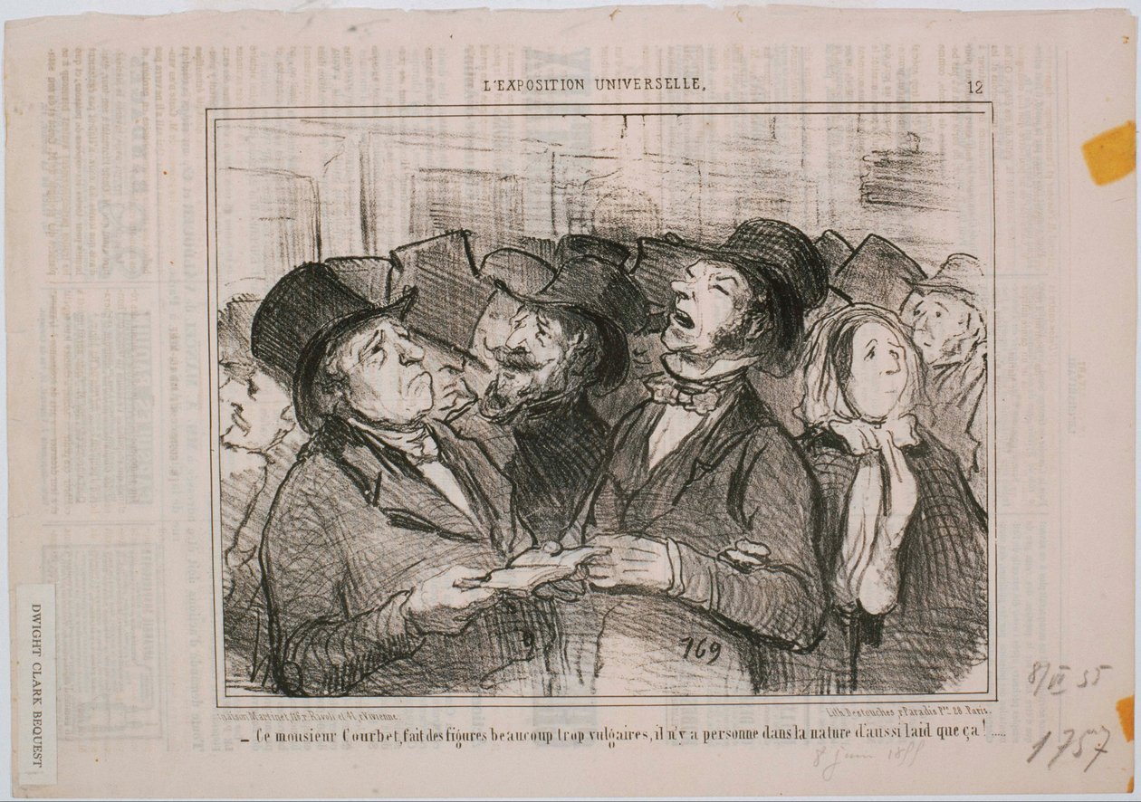 A Exposição Universal: Courbet faz... Figuras vulgares de Honoré Daumier