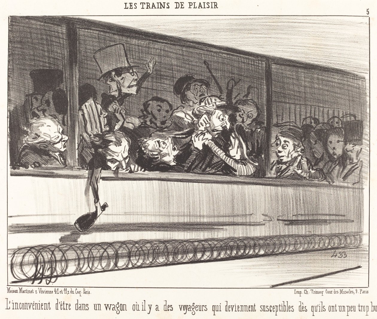 A desvantagem de estar em um vagão... de Honoré Daumier