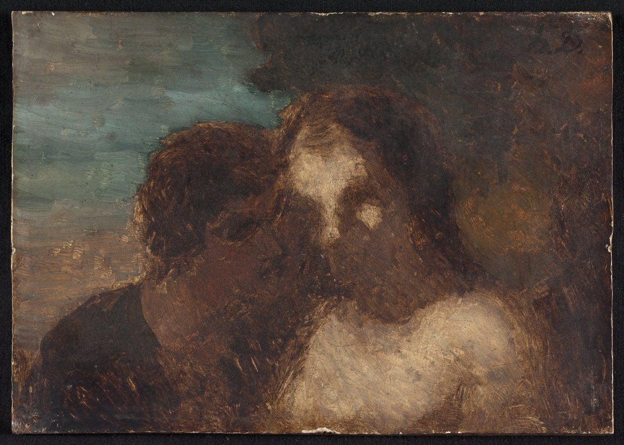 La Confidence ou O Beijo de Judas de Honoré Daumier