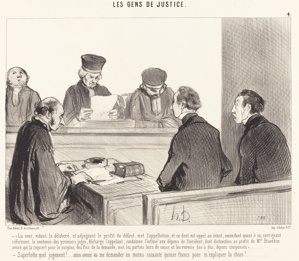 O Tribunal, esvaziando a deliberação... de Honoré Daumier