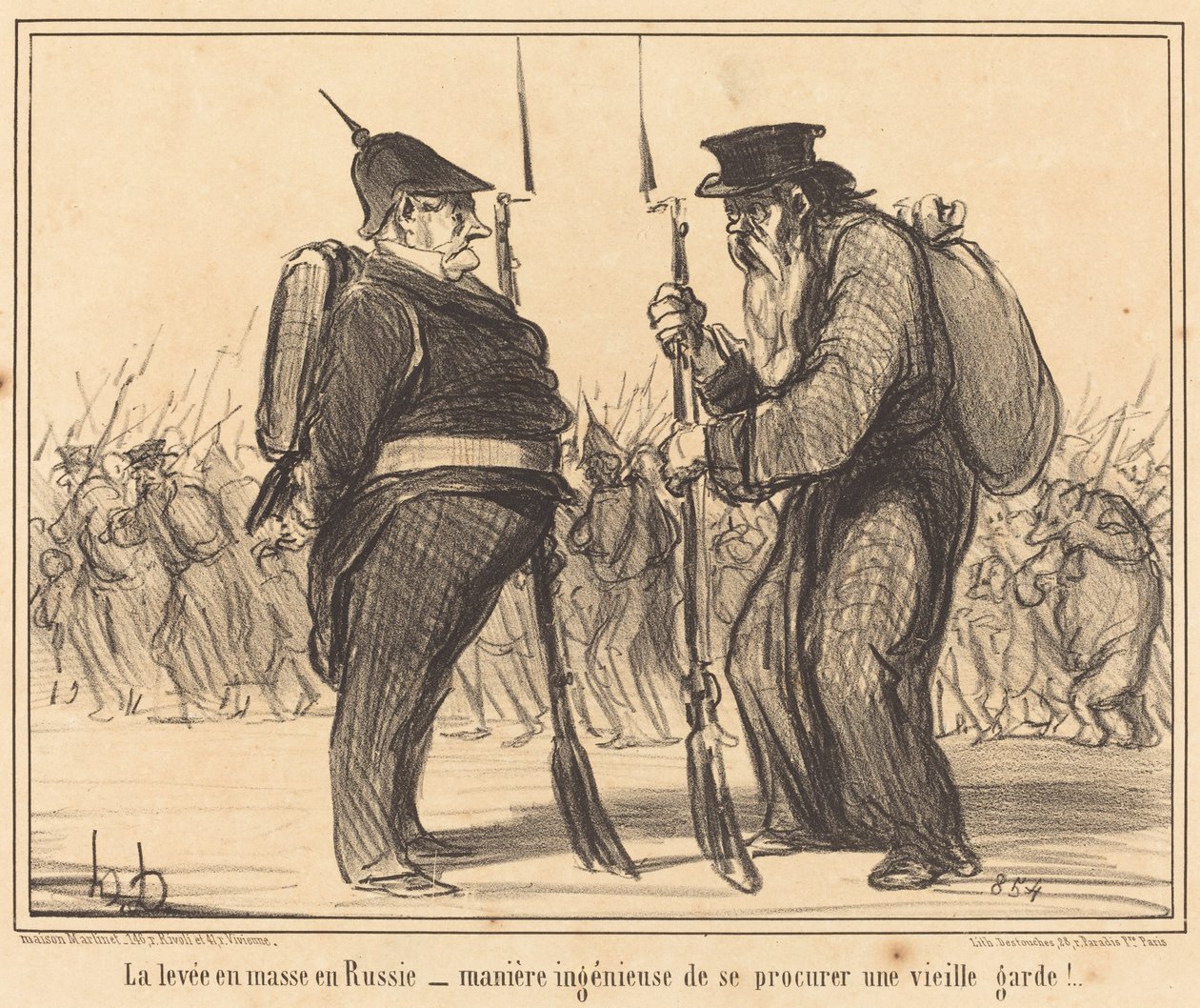 La Levee em massa na Rússia... de Honoré Daumier