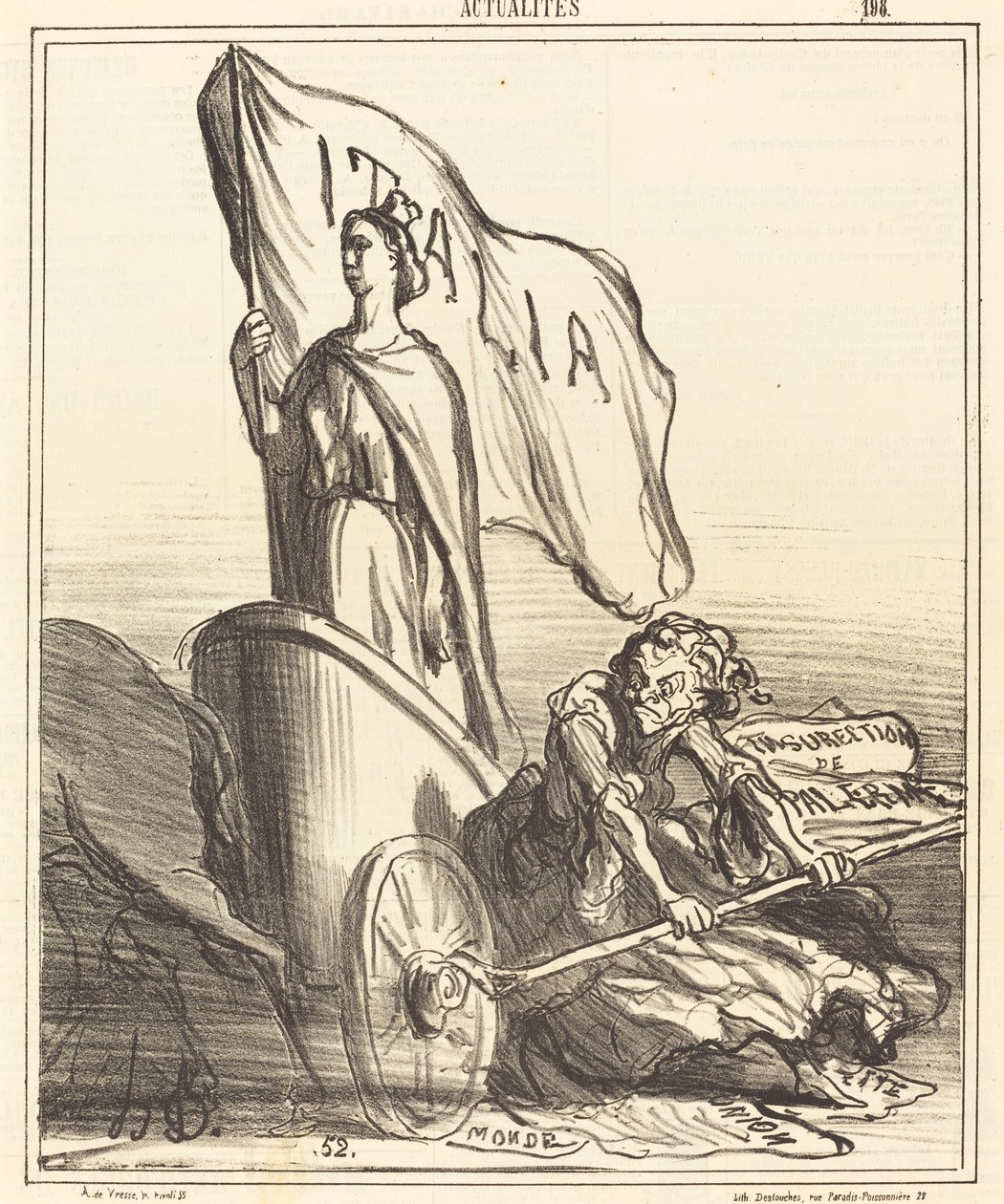 La Presse réactionnaire cherchant en vão... de Honoré Daumier