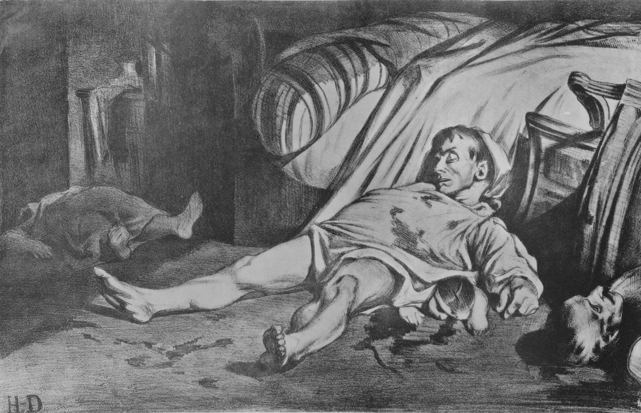 Rua Rue Transnonian, 1834 de Honoré Daumier