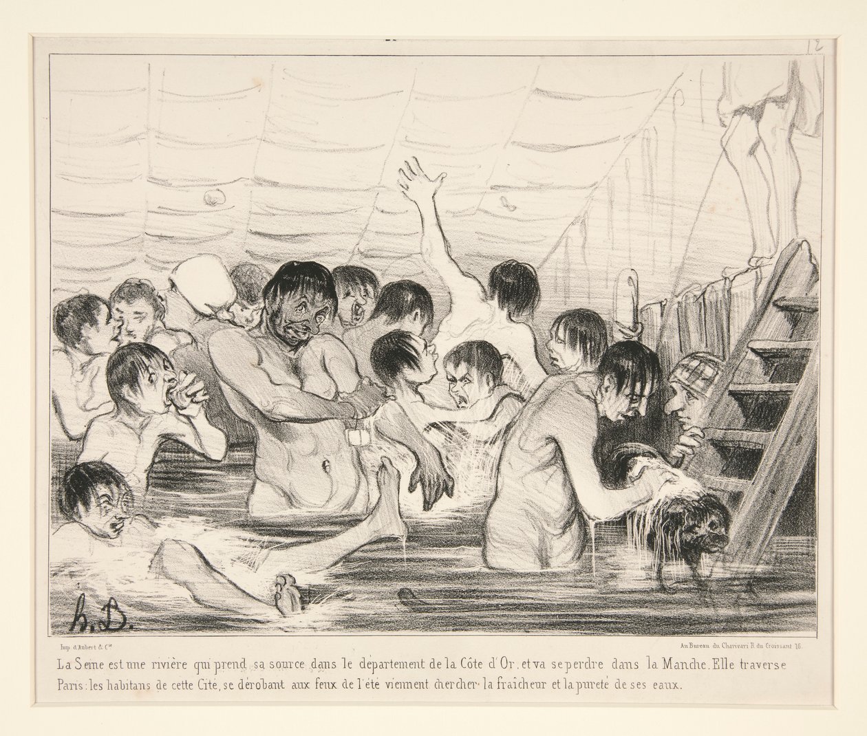 O Sena é um rio que nasce no departamento da Costa do Marfim. de Honoré Daumier