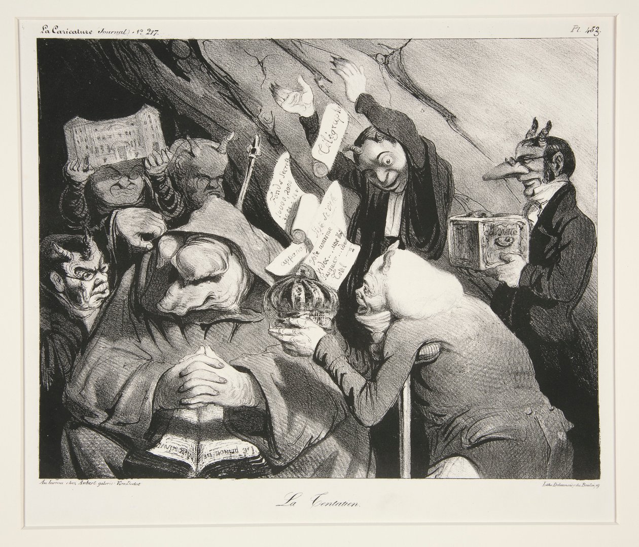 A Tentação. (Tentação.), pl. 453 da revista La Caricature no. 217 de Honoré Daumier