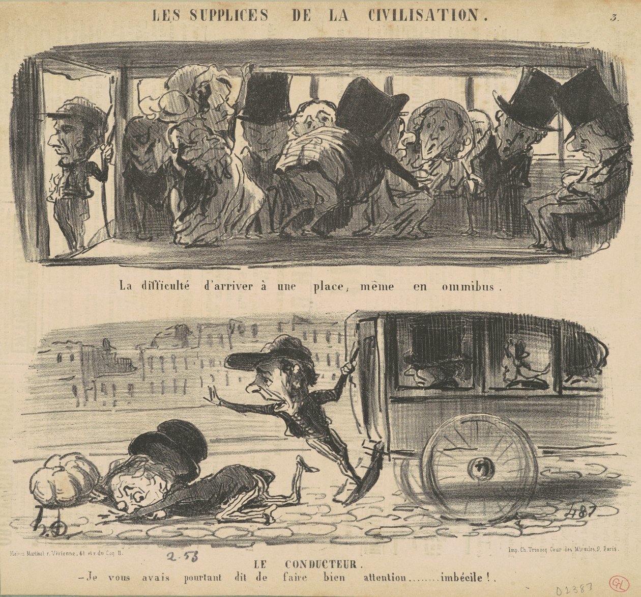A dificuldade de chegar a um lugar de Honoré Daumier