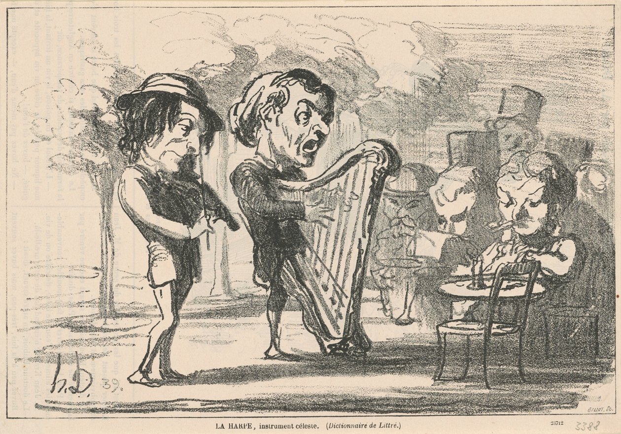 A harpa, instrumento celestial de Honoré Daumier
