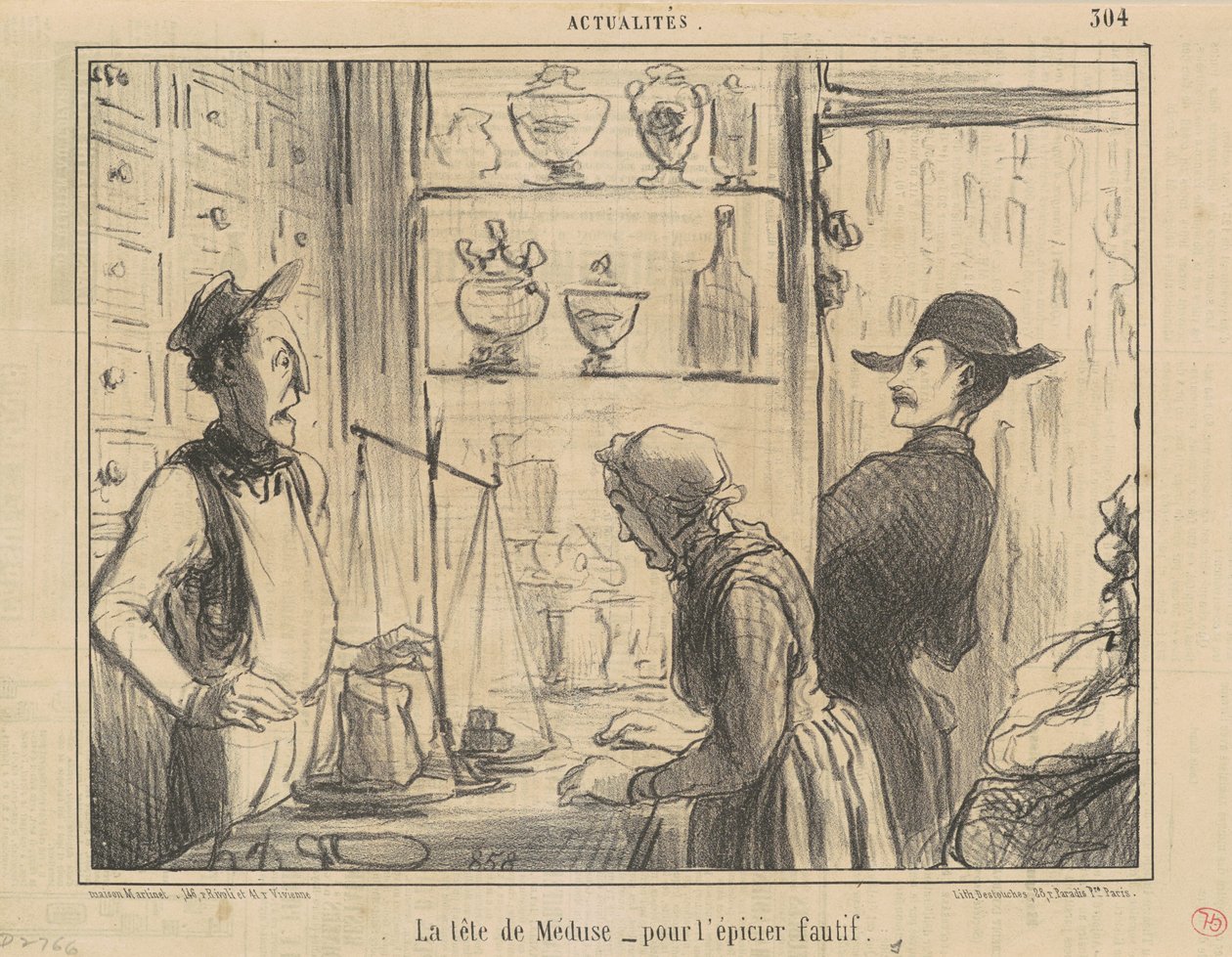 A cabeça da Medusa para o merceeiro infrator de Honoré Daumier
