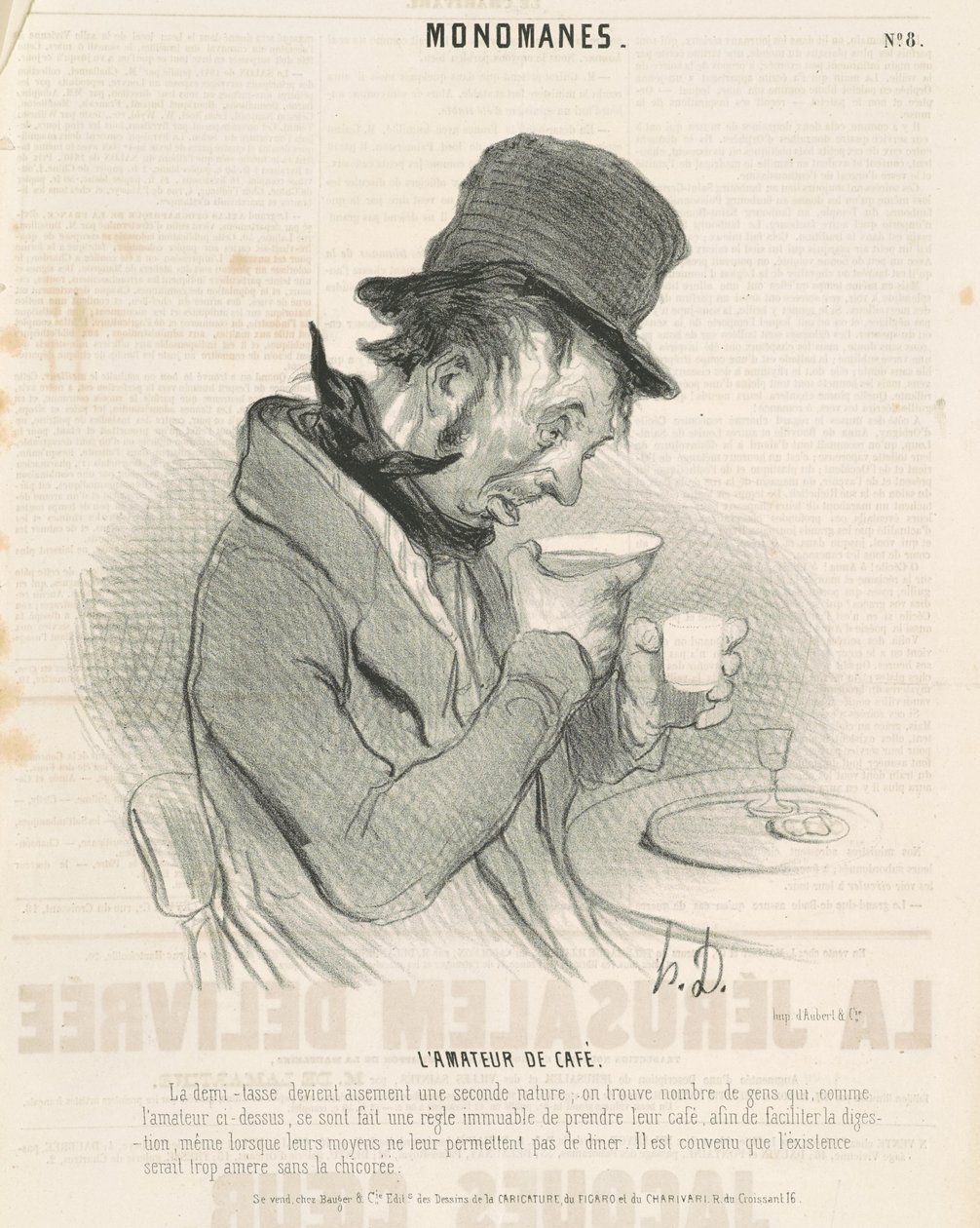 O amante do café de Honoré Daumier