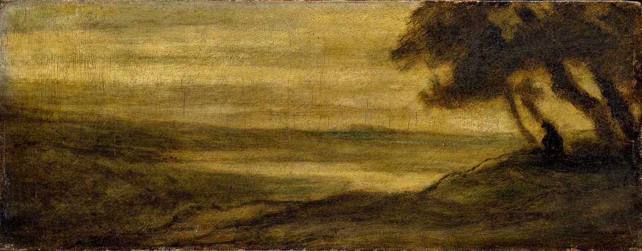 Paisagem com uma Figura, c1860 de Honoré Daumier