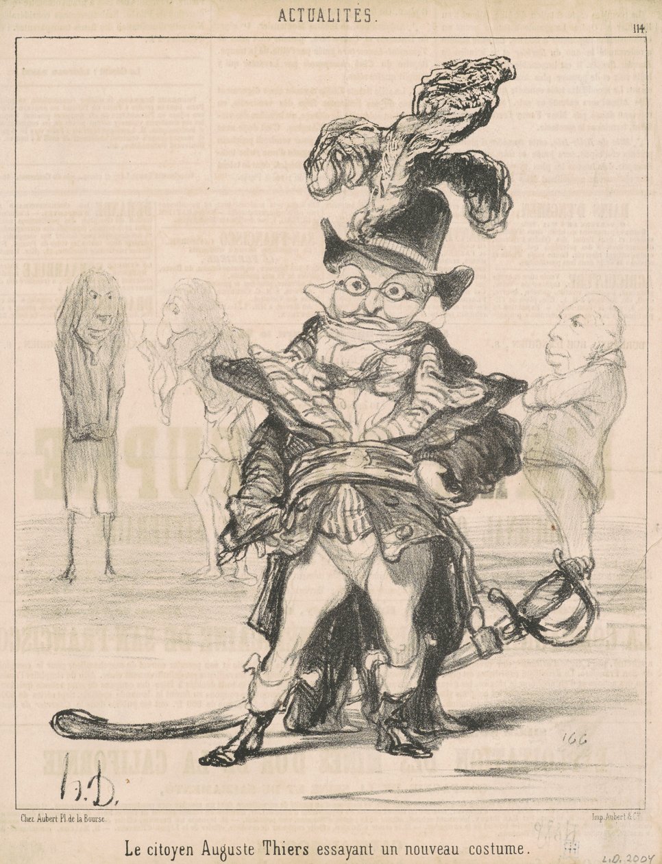 Le Citoyen ... Thiers experimentando um novo traje de Honoré Daumier