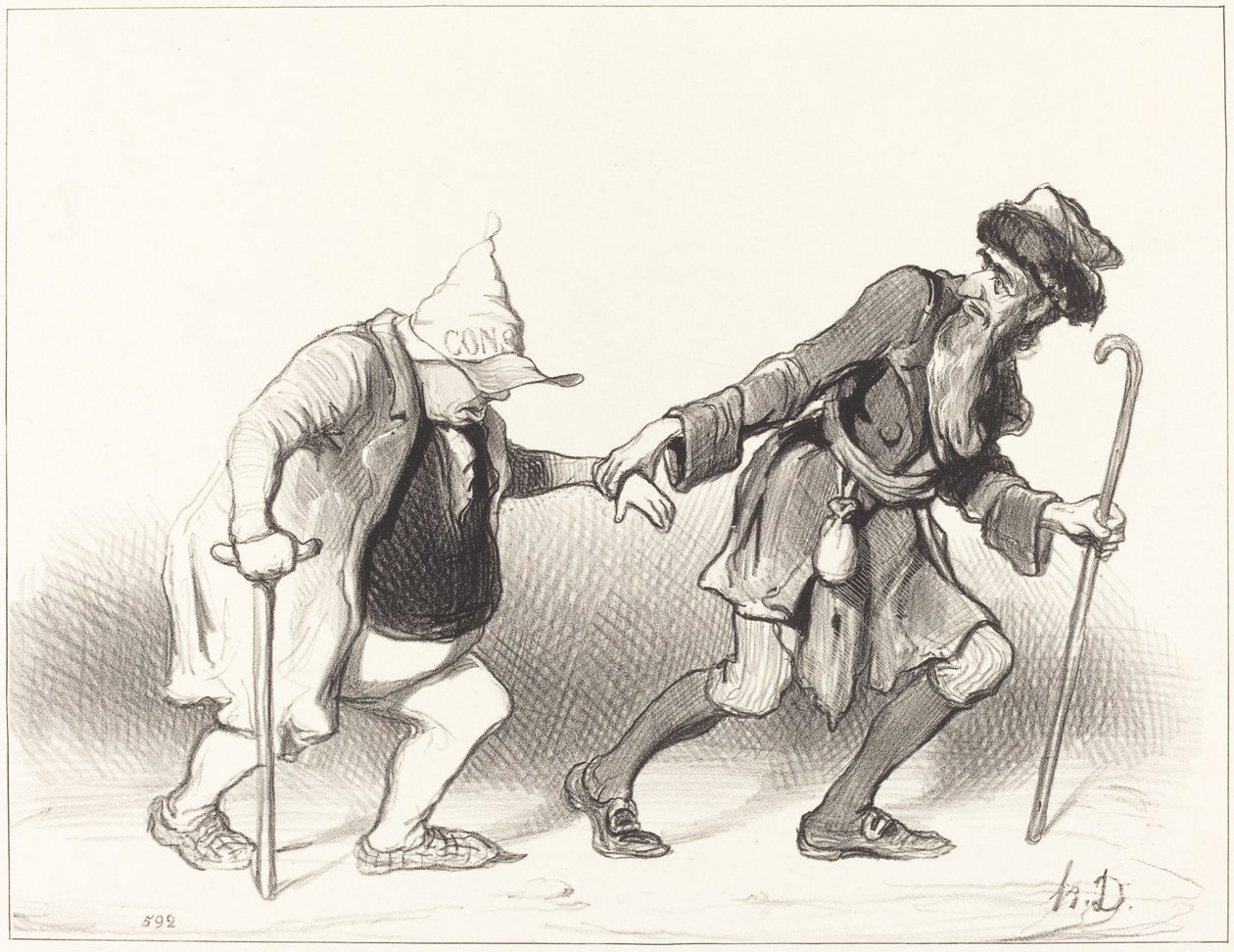 O constitucional e o judeu errante de Honoré Daumier