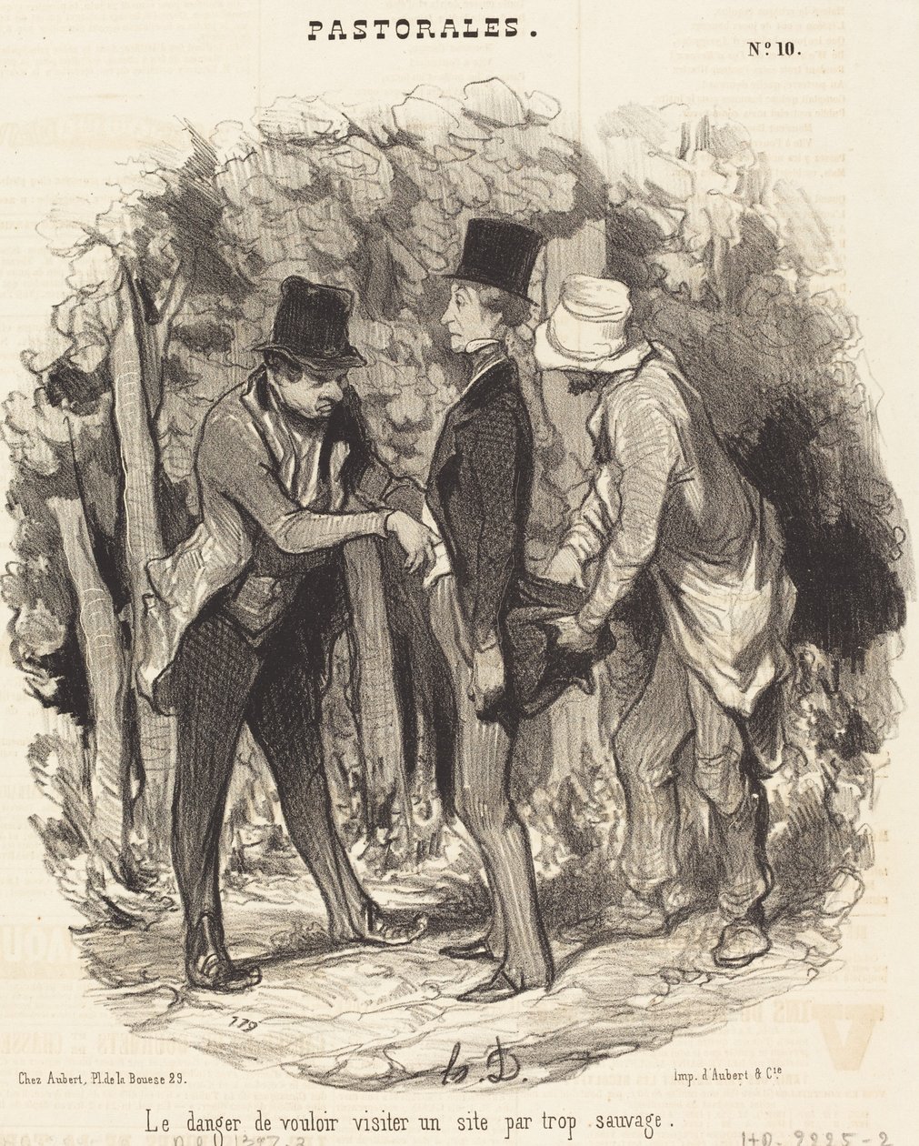 O perigo de... visitar um site que é muito selvagem de Honoré Daumier
