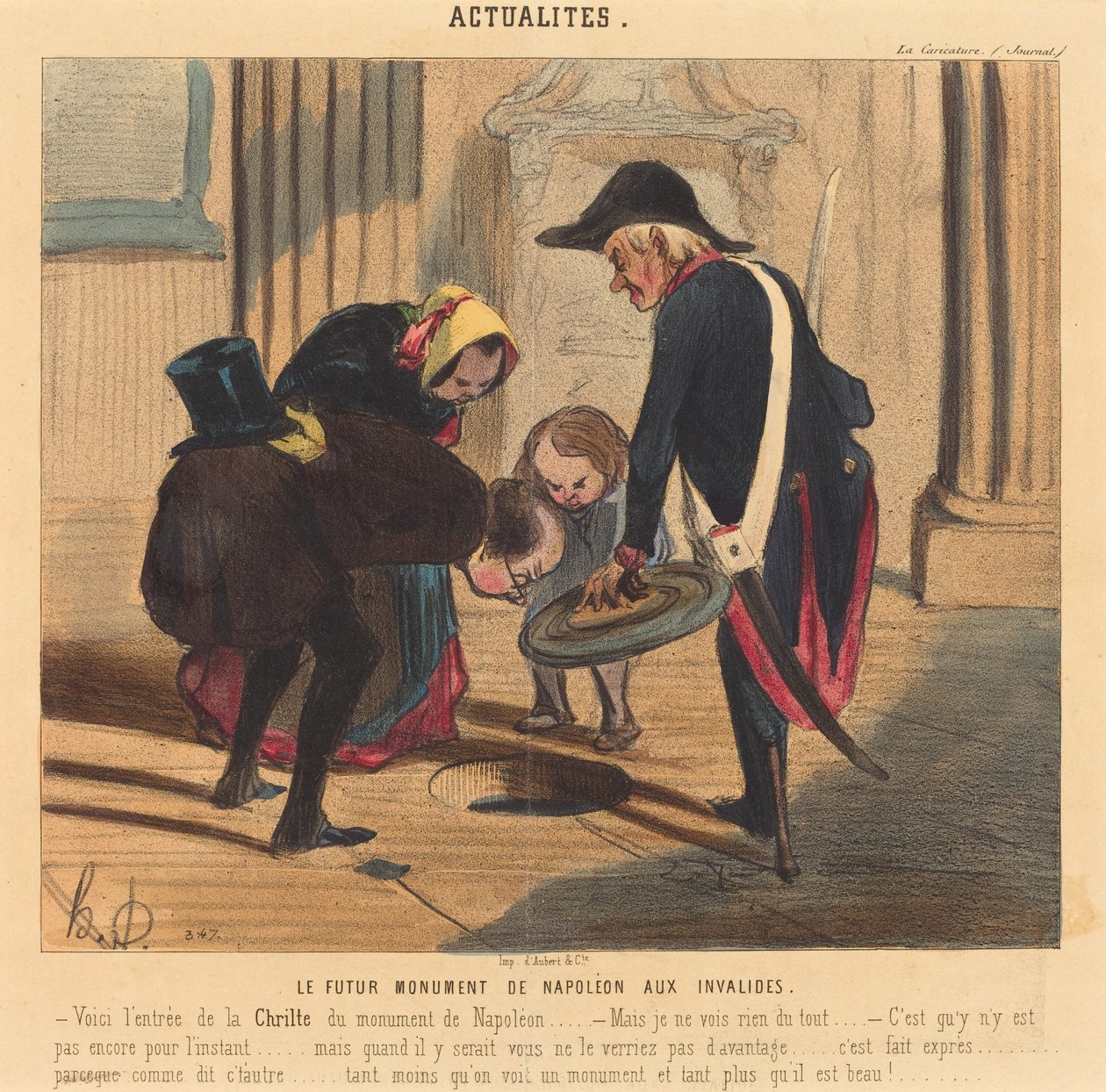 O futuro monumento de Napoleão nos Invalides de Honoré Daumier