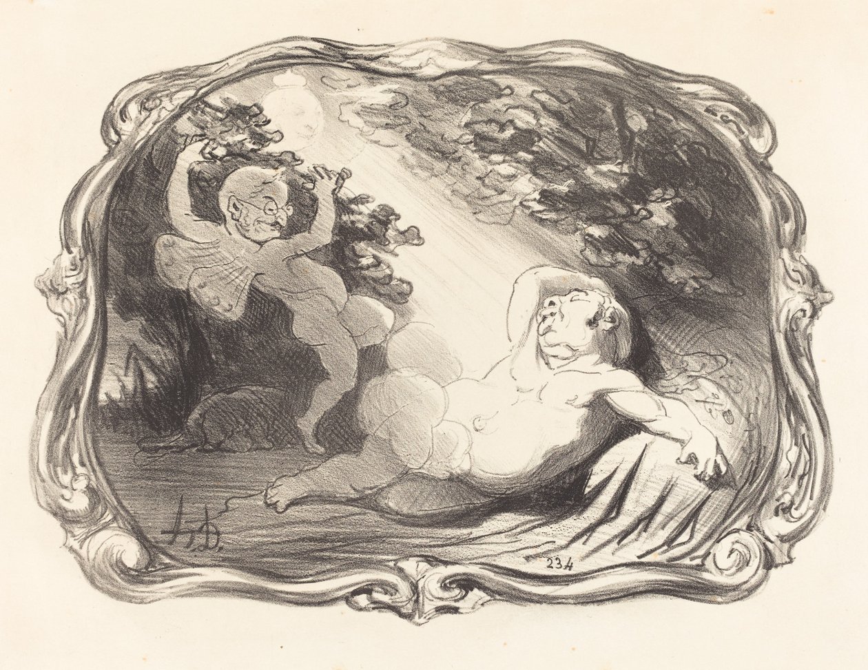 O sono de Endymion-Berryer de Honoré Daumier