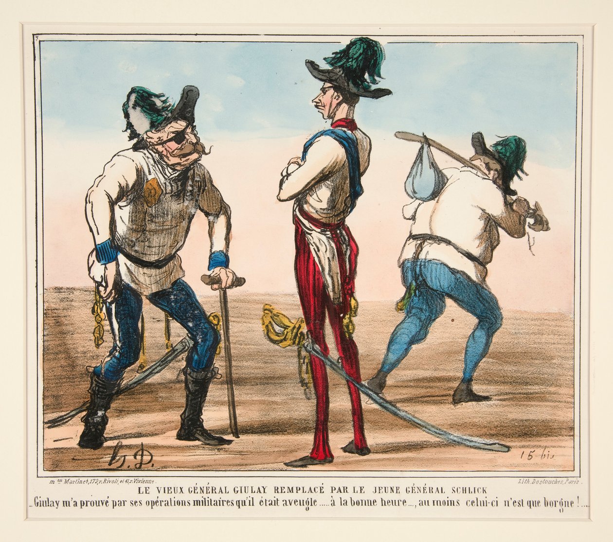 O velho General Giulay substituído pelo jovem General Schlick de Honoré Daumier