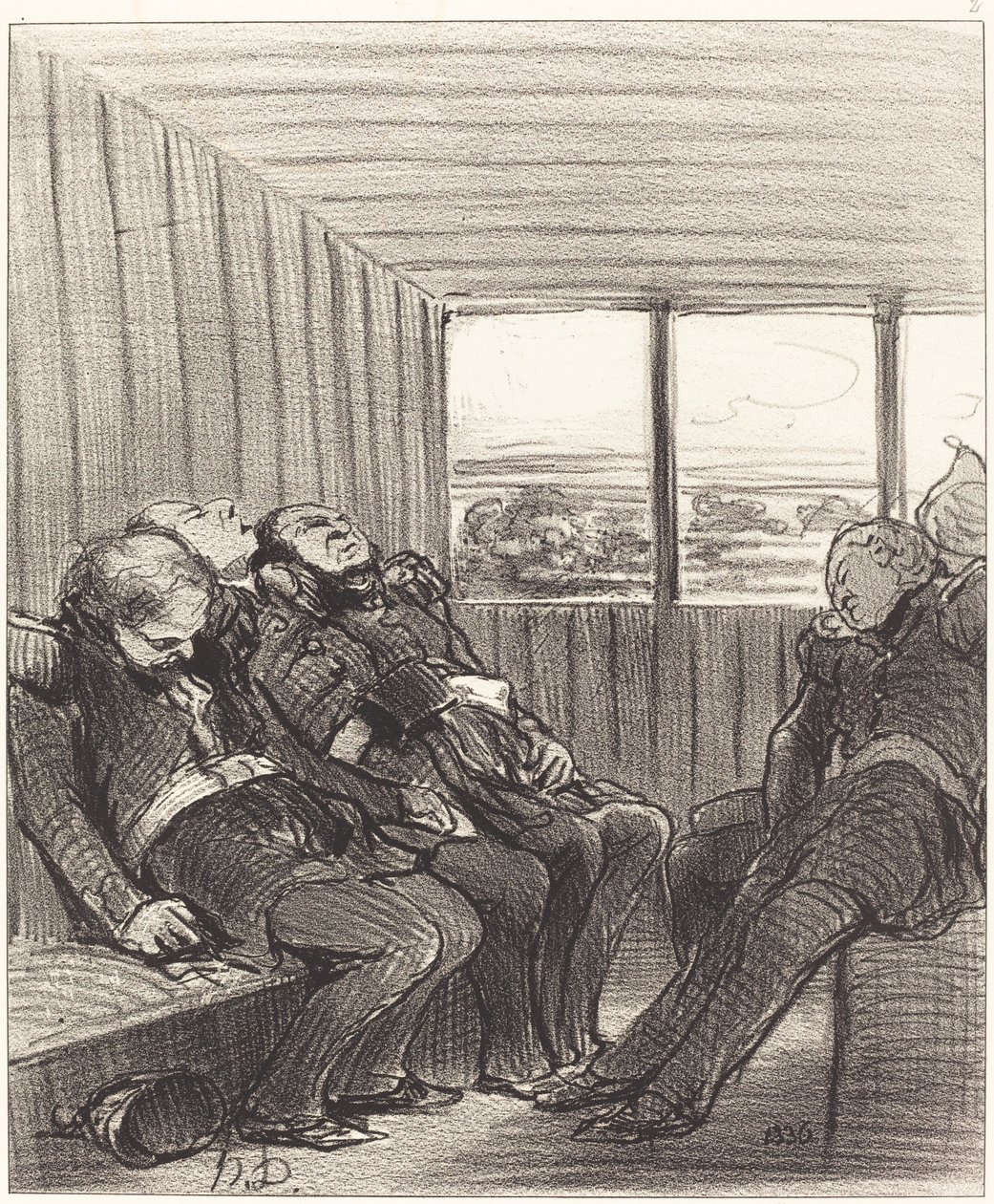 A viagem de trem... de Honoré Daumier